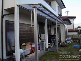 のテラス屋根 ヴェクターテラス F型 テラスタイプ 連棟 積雪〜20cm対応＋上下稼働物干し 着脱機能付き 標準 2本入り 施工例