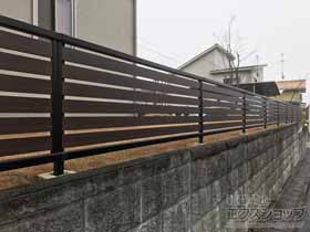 のフェンス・柵 モクアルフェンス 横板タイプ 自由柱 施工例