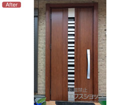 の玄関ドア リシェントII 断熱K4仕様 片開き仕様(ランマ無)L E90型 ※タッチキー(キー付リモコン)仕様 施工例