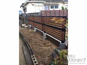 のフェンス・柵 モクアルフェンス 横板タイプ 2段支柱 自立建て用（パネル2段） 施工例