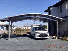 のカーポート レイナツインポートグラン　積雪〜20cm対応＋屋根ふき材補強部品（2セット）×1セット 施工例