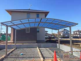 のカーポート ネスカR (ラウンドスタイル) ワイド 積雪〜20cm対応 施工例