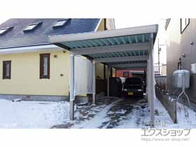 のカーポート テリオスポートIII 3000 縦連棟 角柱8本柱 積雪〜100cm対応 施工例