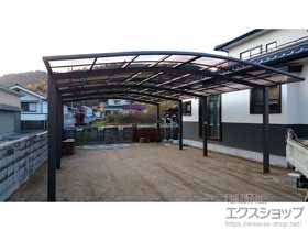 のカーポート ネスカR (ラウンドスタイル) ワイド 縦連棟 積雪〜20cm対応 施工例