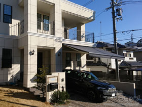 のオーニング・日よけ 彩風 あやかぜ L型 フリルタイプ 電動式（リモコン） 施工例