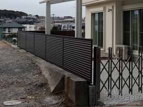 のフェンス・柵 ミエーネフェンス 目隠しルーバータイプ 自由柱施工 施工例