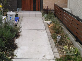 のフェンス・柵 モクアルフェンス　横板タイプ 自由柱 施工例