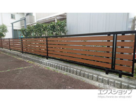 のフェンス・柵 モクアルフェンス 横板タイプ 自由柱施工 施工例