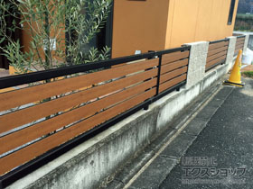 のフェンス・柵 モクアルフェンス 横板タイプ 自由柱施工 施工例