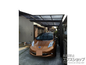 のカーポート ソリッドポート 積雪〜20cm対応＋物干しセット 標準2本入×1セット 施工例