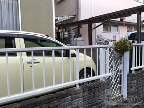 のフェンス・柵 ミエッタフェンス 防犯たて格子タイプ 自由柱施工 施工例