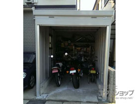 の倉庫・ガレージ バイク保管庫 土間タイプ 一般型（FXN-2234H） 施工例