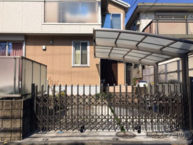 のカーゲート トリップゲート ペットガード型 ノンレール 片開き 47S 施工例