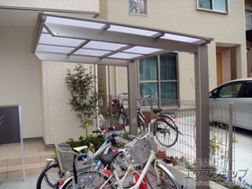 のサイクルポート・駐輪場 ネスカFミニ (フラットスタイル) 積雪〜20cm対応 施工例