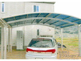 のカーポート レイナツインポートグラン　積雪〜20cm対応＋屋根ふき材補強部品 2セット 施工例