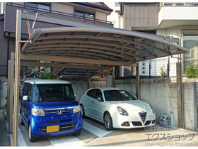 の マルチスクエア アール屋根 ワイド 両支持フレーム 積雪〜20cm対応 施工例