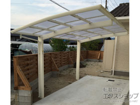 のカーポート レイナポートグラン　積雪〜20cm対応＋水平式物干し 標準 2本入り×1セット 施工例