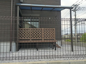 のテラス屋根 スピーネ R型 テラスタイプ 単体 積雪〜20cm対応＋吊り下げ物干し Aセット 施工例