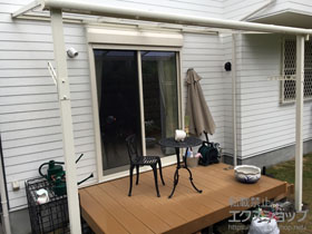 のテラス屋根 スピーネ F型 テラスタイプ 単体 積雪〜20cm対応＋スピーネ用壁付け物干し 施工例