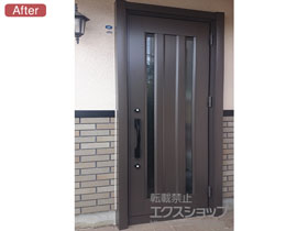 の玄関ドア リシェントII アルミ仕様 片開き仕様(ランマ無)R C16型 施工例