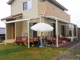 のテラス屋根 スピーネ R型 テラスタイプ 単体 積雪〜20cm対応※はね出し仕様 施工例