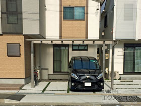 のカーポート ソリッドポート ワイド 積雪〜20cm対応 施工例