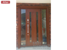 の玄関ドア リシェントII アルミ仕様 両袖仕様(ランマ無)R C16型※タッチキー(リモコンタイプ)仕様 施工例