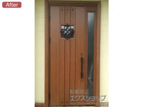YKKAPの内窓（二重窓・二重サッシ） ドアリモ玄関ドア 断熱D4仕様 手動錠 片袖FIX仕様 M09 外観左勝手 施工例