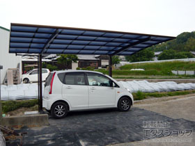 のカーポート レイナポートグラン　積雪〜20cm対応＋着脱式サポート 標準・ハイルーフ兼用 2本入り×1セット 施工例