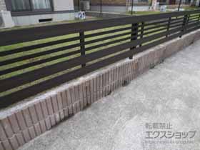 のフェンス・柵 ルシアスフェンスH04型 自由柱 複合カラー 施工例