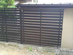 のフェンス・柵 エクスラインフェンス23型 横半目隠し 2段支柱<ブロック建て用> 施工例