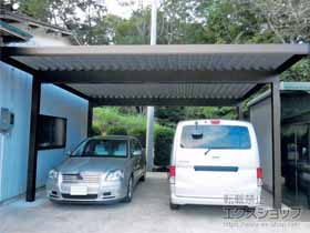 のカーポート ジーポートneo Aタイプ 標準鼻隠し 角柱4本仕様 積雪〜100cm対応 施工例