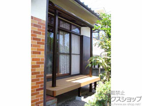 のテラス屋根 ヴェクターテラス R型 テラスタイプ 単体 積雪〜20cm対応＋75角テラス柱用カバー（2本分）×1セット 施工例