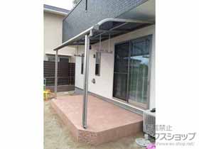 のテラス屋根 プレシオステラス R型 テラスタイプ 単体 積雪〜20cm対応＋レシオステラス 吊り下げ式物干し 標準 2本入り×1セット 施工例