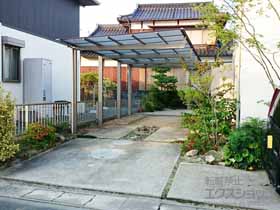 のカーポート ニューマイリッシュ 延長 通常勾配 前上がり マテリアルカラー 積雪〜20cm対応 施工例