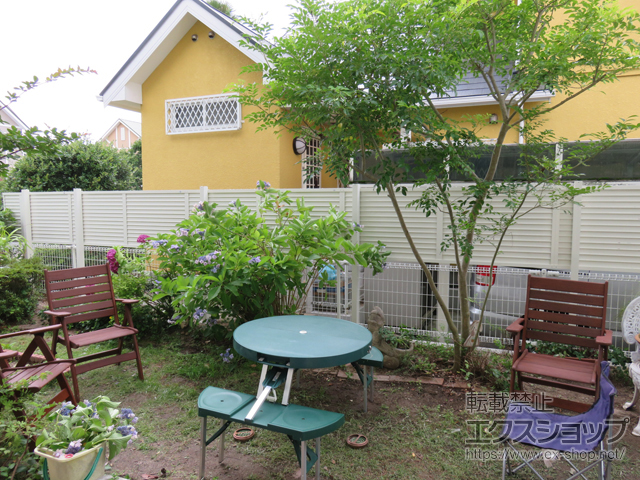 のフェンス・柵 プレスタフェンス5型 多段柱施工 施工例