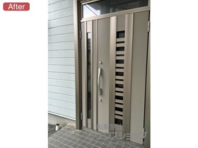 の玄関ドア リシェントII 断熱K4仕様 親子仕様(ランマ付)R E90型 施工例