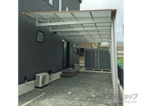 のカーポート ニューマイリッシュ 縦連棟 通常勾配 前上がり マテリアルカラー 積雪〜20cm対応 施工例