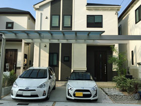 のカーポート エフルージュ ツイン 梁延長仕様（2本） 積雪〜20cm対応 施工例