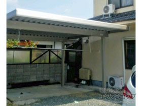 のカーポート レオンポートneo 2台用 標準鼻隠し 角柱4本仕様 積雪〜50cm対応 施工例