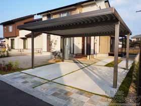 のカーポート テリオスポートIII 900 2台用 角柱4本仕様 積雪〜30cm対応 施工例