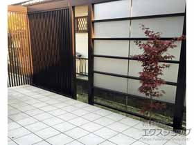 のフェンス・柵 Gスクリーン 横格子用 W20 パネル2段分（4枚） 施工例