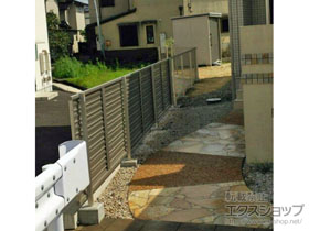 のフェンス・柵 ミエーネフェンス 目隠しルーバータイプ 自由柱施工 施工例