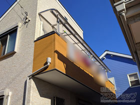 のバルコニー・ベランダ屋根 プレシオステラス R型 屋根タイプ 連棟 積雪〜20cm対応 施工例