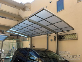 のバルコニー・ベランダ屋根 スピーネ F型 屋根タイプ 連棟 積雪〜20cm対応 施工例