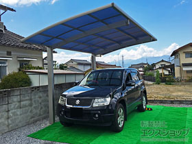 のカーポート プレシオスポート 積雪〜20cm対応＋着脱式補助柱 標準・ハイルーフ兼用 2本入り×1セット 施工例