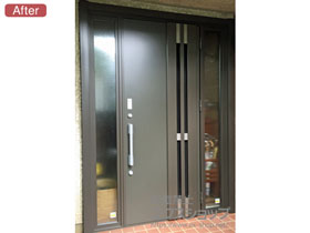 の玄関ドア リシェントII 断熱K4仕様 両袖仕様(ランマ無)R F87型※カザスプラス仕様 施工例