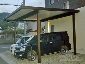 のカーポート ジーポートneo Aタイプ 2台用 角柱4本仕様 積雪〜100cm対応 施工例