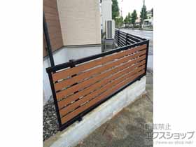 のフェンス・柵 モクアルフェンス 横板タイプ 自由柱 施工例