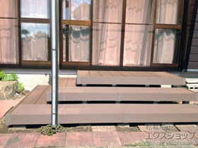 のウッドデッキ リウッドデッキ 200＋段床用部材一式*2段 施工例